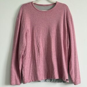 Faherty Men's XL Cloud Reversible Shirt Cotton Red Blue White Stripe Soft Cozy